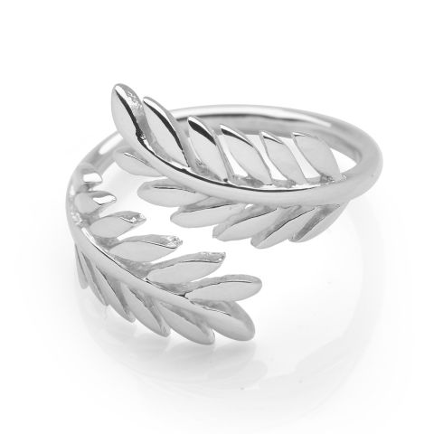 Olive Branch Ring (Adjustable) - Silver Rings - Silver by Mail